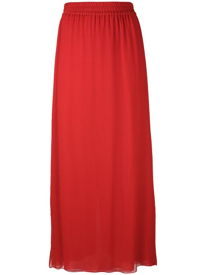 Emporio Armani - Pleated Skirt - Women - Silk/polyester - 44, Red, Silk/polyester