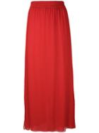 Emporio Armani - Pleated Skirt - Women - Silk/polyester - 44, Red, Silk/polyester