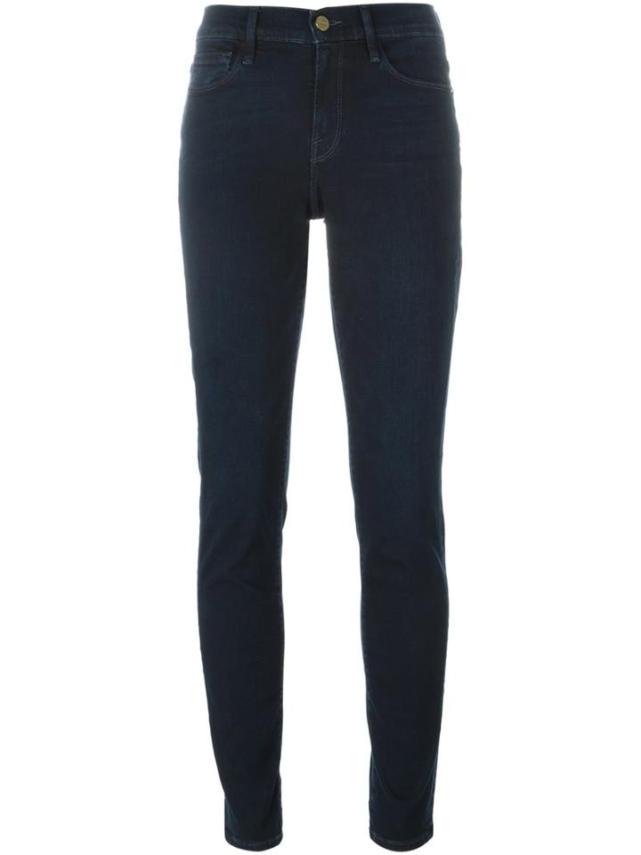 Frame Denim Skinny Five Pocket Jeans, Women's, Size: 27, Blue, Cotton/polyester/spandex/elastane