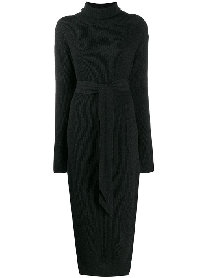 Nanushka Turtle Neck Wrap Dress - Grey
