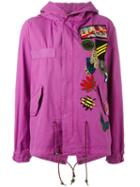 Mr & Mrs Italy Patched Mini Parka, Women's, Size: Xs, Pink/purple, Cotton/polyamide/polyester/wool