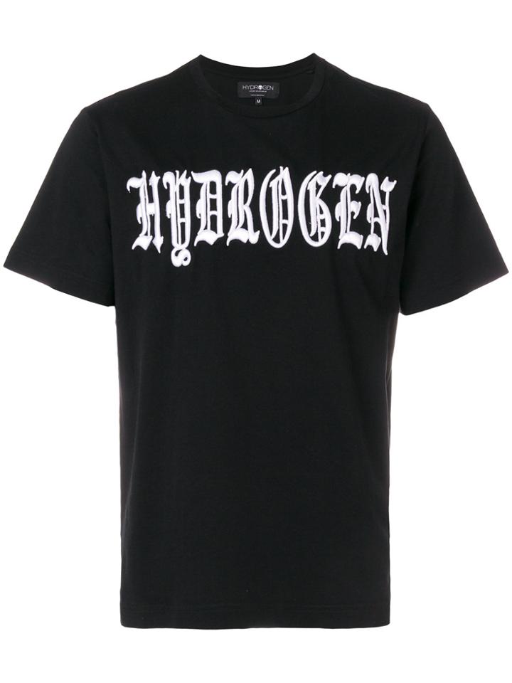 Hydrogen Old English Logo Print T-shirt - Black