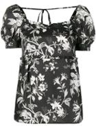 Mcq Alexander Mcqueen - Floral Embroidered Blouse - Women - Polyester - 40, Black, Polyester