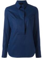 Philipp Plein Concealed Placket Shirt, Women's, Size: Medium, Blue, Cotton