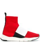 Balmain Logo Sock Sneakers - Red