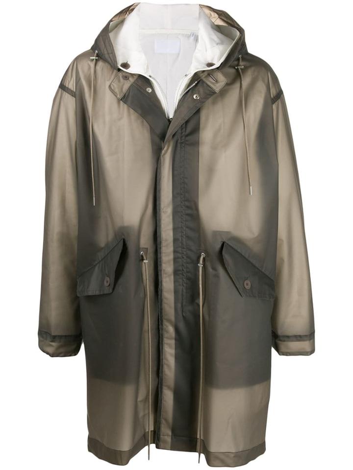 Helmut Lang Transparent Hooded Parka - Grey