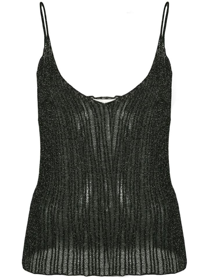 Saint Laurent Lurex Weave Vest - Black