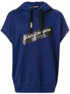 Dolce & Gabbana Graphic Logo Hooded Pullover - Blue