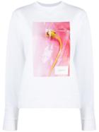 Calvin Klein Printed Crew Neck Sweatshirt - White