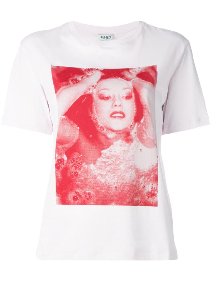 Kenzo Graphic Print T-shirt - Pink & Purple