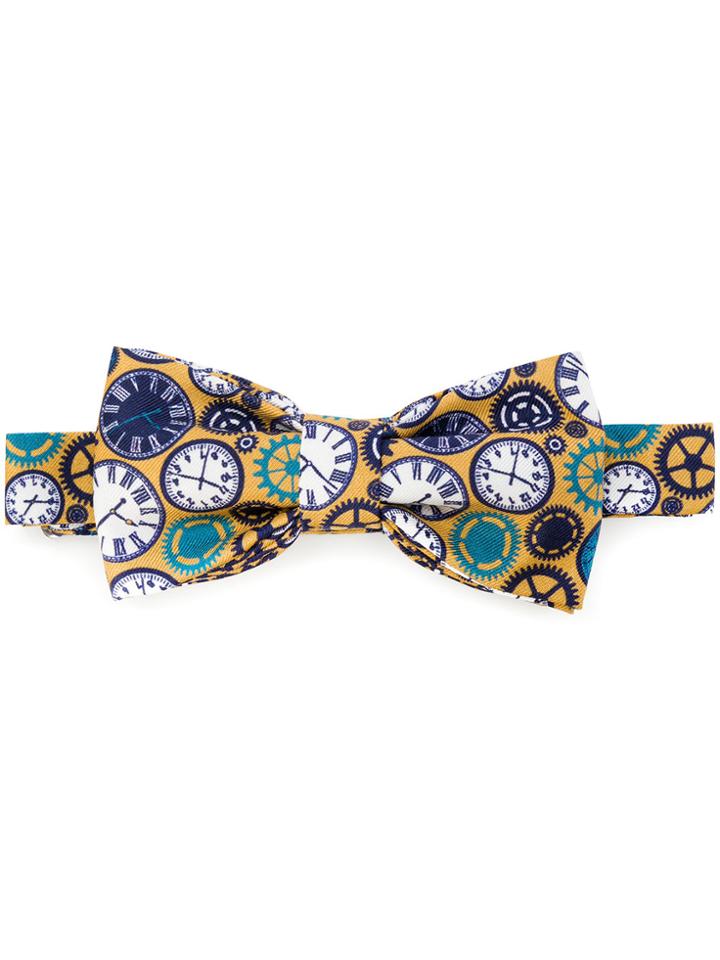 Fefè Clock Print Bow Tie - Yellow & Orange