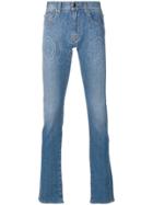 Etro Printed Slim Leg Jeans - Blue