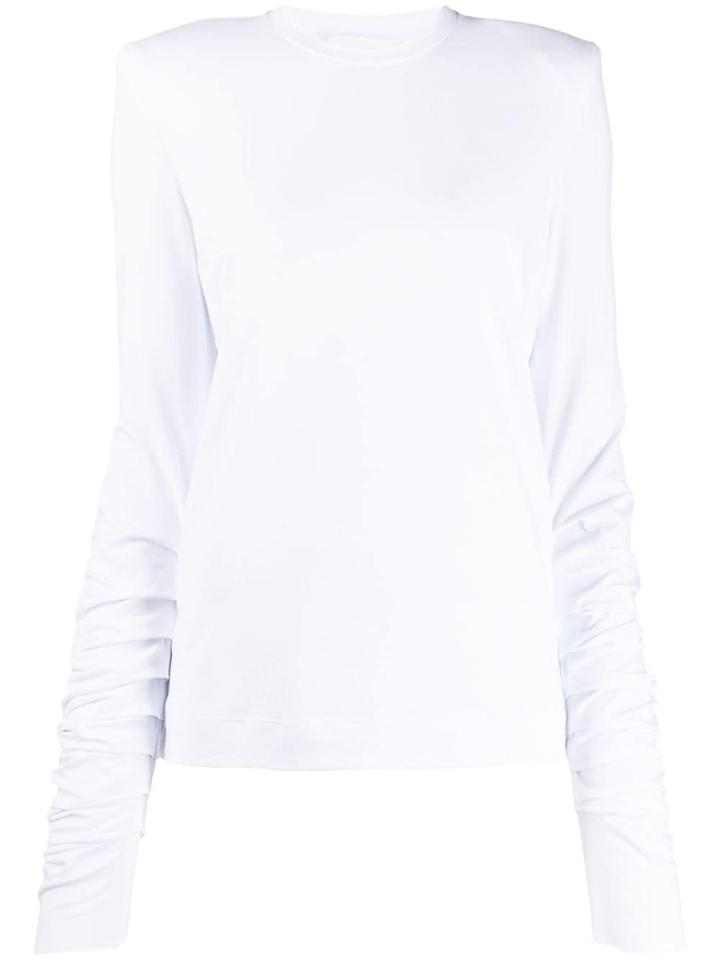 Circus Hotel Ruched Sleeve T-shirt - White
