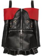 Alexander Mcqueen Stud Embellished Off The Shoulder Leather Jacket -