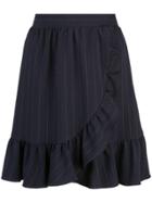 Ganni Pin Stripe Ruffled Skirt - Blue