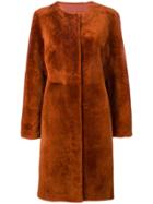 Luisa Cerano Concealed Fastening Coat - Orange