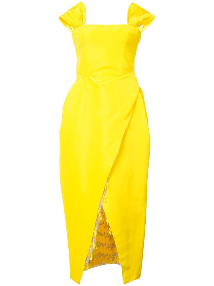 Carolina Herrera Pegged Cocktail Dress - Yellow & Orange