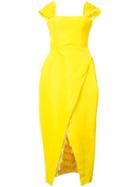 Carolina Herrera Pegged Cocktail Dress - Yellow & Orange