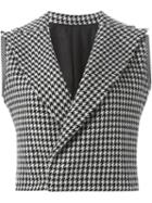 Yohji Yamamoto Vintage Houndstooth Waistcoat, Women's, Size: 1, Black