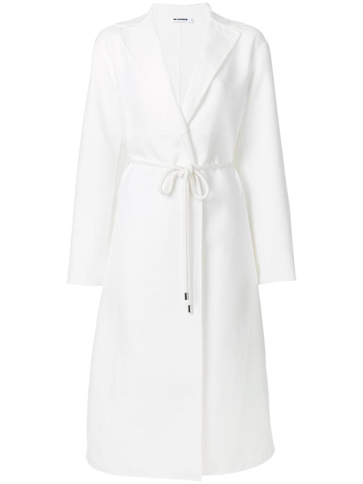 Jil Sander Belted Oversized Coat - White