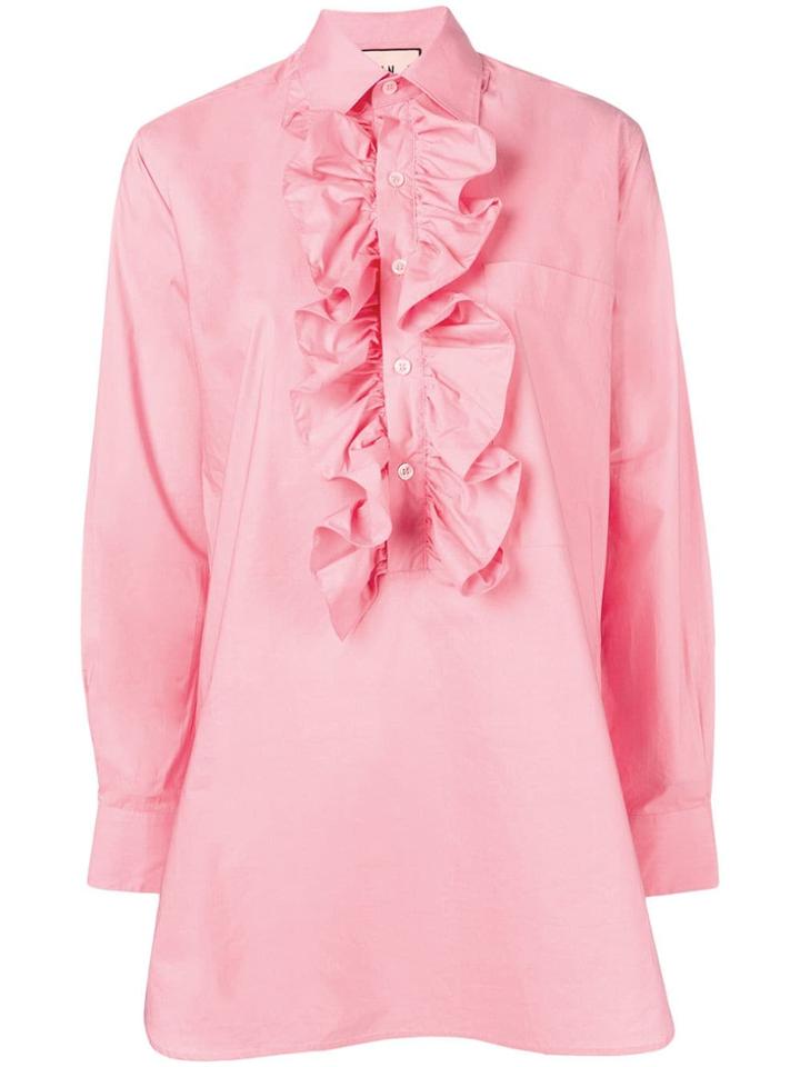 Plan C Ruffle-trimmed Blouse - Pink