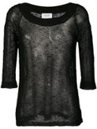 Snobby Sheep Sheer Structured Sweater - Black