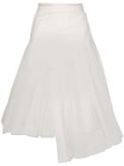 Shushu/tong Asymmetric Tulle Midi-skirt - White