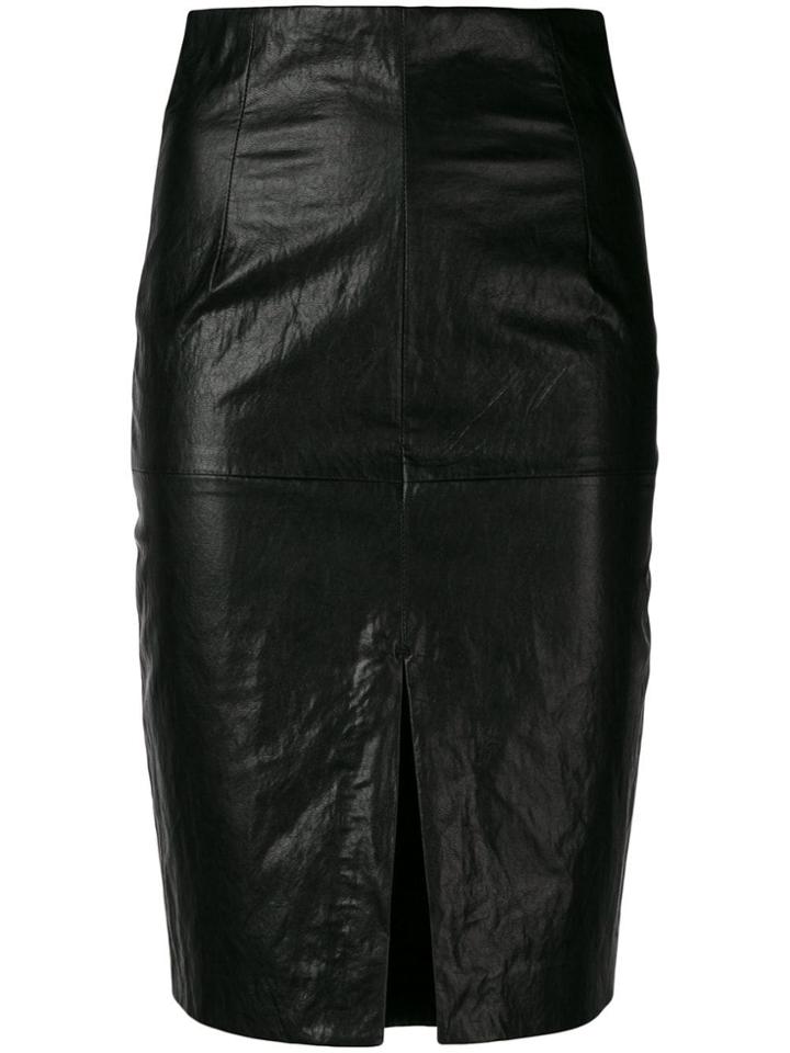 Twin-set Faux Leather Pencil Skirt - Black