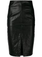 Twin-set Faux Leather Pencil Skirt - Black