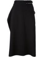 Yohji Yamamoto Apron Midi Skirt, Women's, Size: 2, Black, Wool