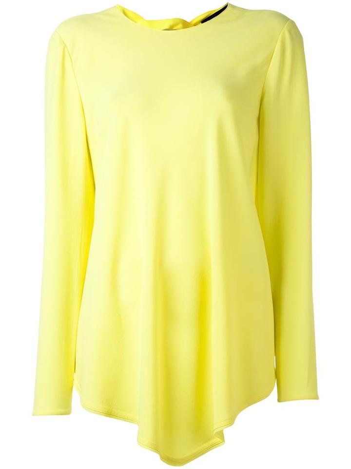 Proenza Schouler Handkerchief Hem Blouse, Women's, Size: 4, Yellow/orange, Acetate/viscose