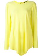 Proenza Schouler Handkerchief Hem Blouse, Women's, Size: 4, Yellow/orange, Acetate/viscose
