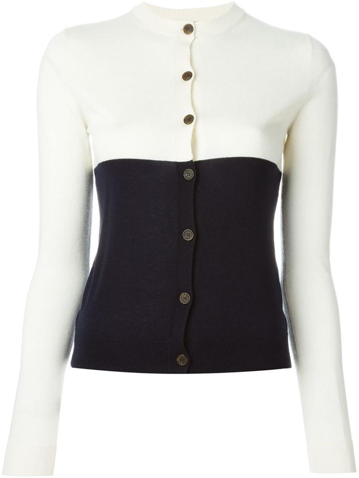 Jil Sander Navy Bi-colour Cardigan