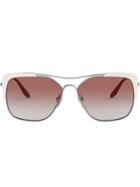 Prada Eyewear Square Shaped Sunglasses - White