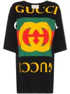 Gucci Gucci Cn Ss Tee Os W Lrge Fke Log - Black