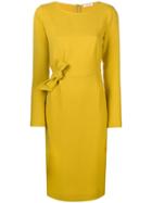 P.a.r.o.s.h. Bow Front Fitted Dress - Yellow & Orange