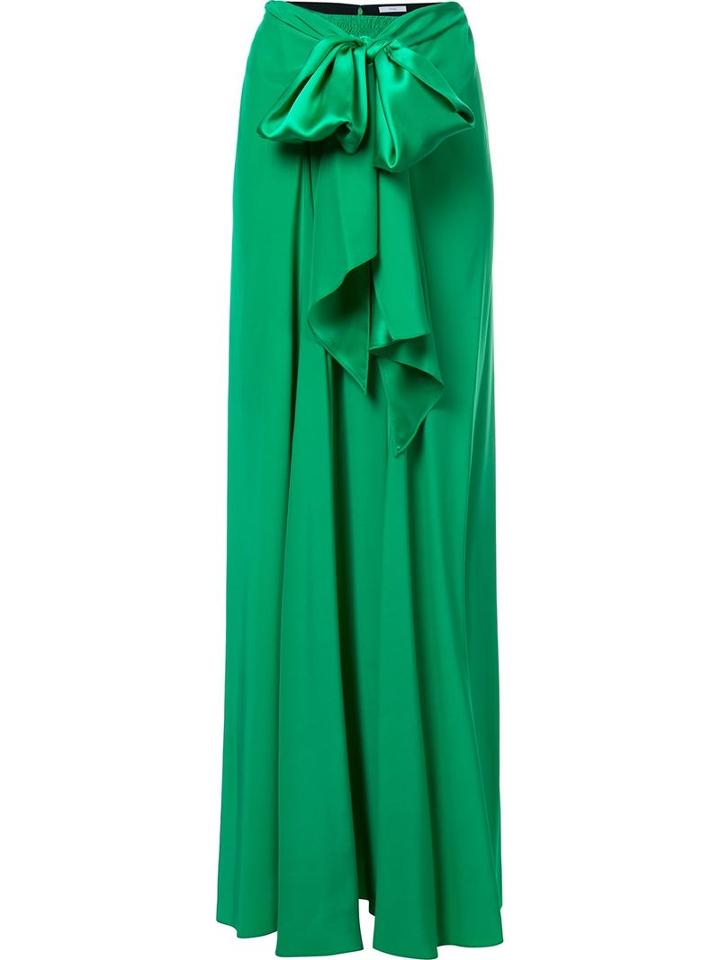 Tome 'charmeuse Long Bow Front' Skirt, Women's, Size: 2, Green, Silk