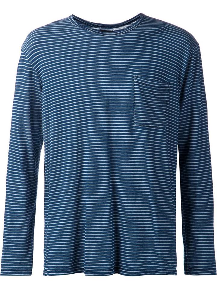 Fadeless Striped T-shirt, Men's, Size: Xl, Blue, Cotton