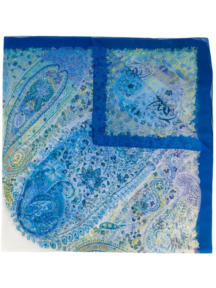 Etro Floral Paisley Scarf - Blue