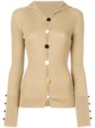 Jacquemus Ribbed Button Front Cardigan - Nude & Neutrals