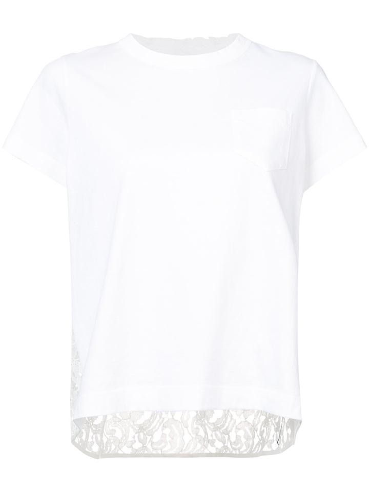 Sacai Rear Lace Panel T-shirt - White