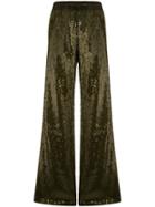 Alberta Ferretti Sequin Embellished Track Pants - Green