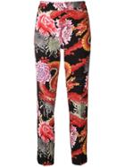 P.a.r.o.s.h. Dragon Print Cropped Trousers - Red