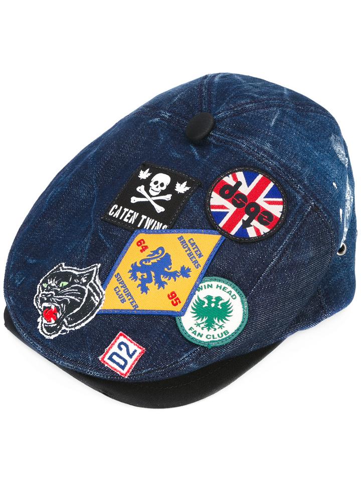 Dsquared2 Denim Hackney Hat, Men's, Size: Medium, Blue, Cotton/spandex/elastane