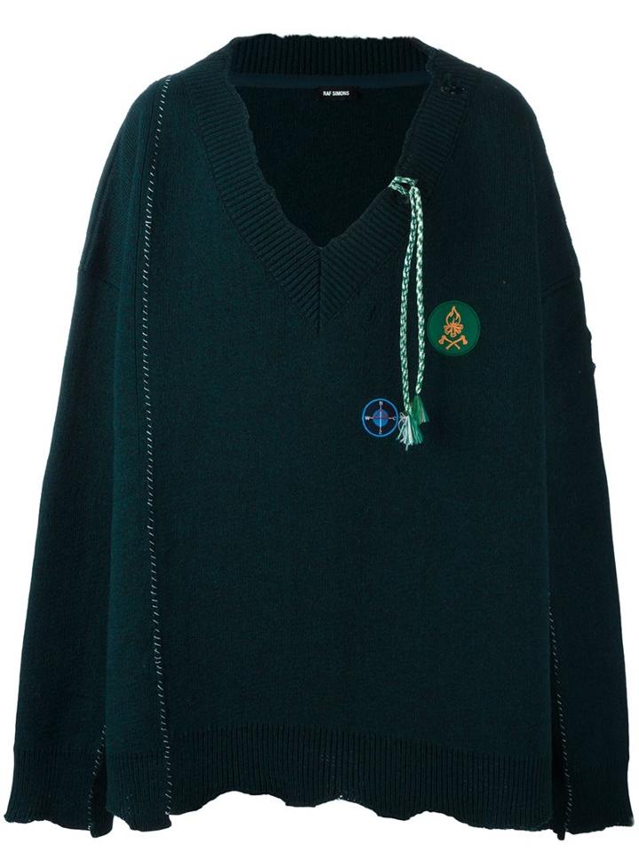 Raf Simons V Neck Oversized Jumper