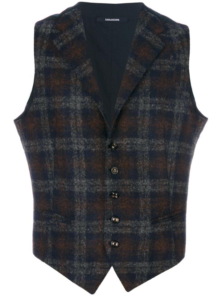 Tagliatore Woven Check Waistcoat - Multicolour