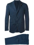 Lardini Two Piece Suit, Men's, Size: 52, Blue, Cotton/spandex/elastane/polyester