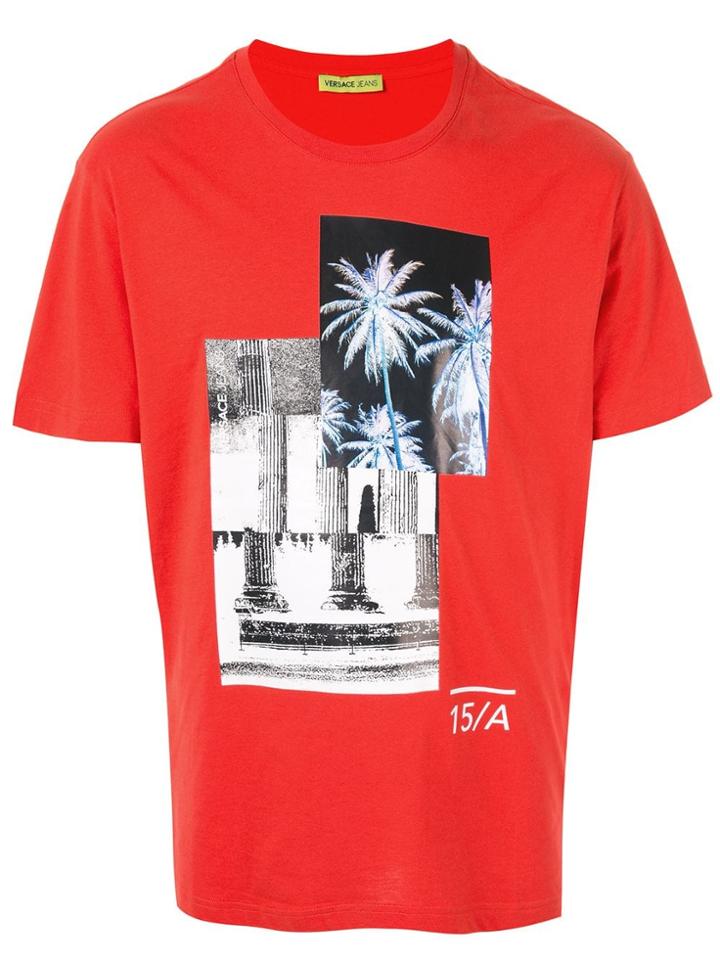 Versace Jeans Couture Palm Tree Print T-shirt - Red