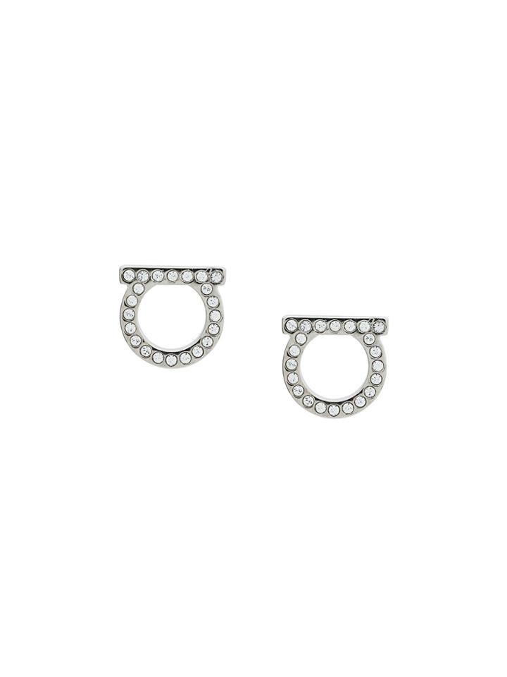 Salvatore Ferragamo Embellished Gancio Earrings - Metallic