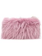 Mr & Mrs Italy Two Tone Fur Clutch, Women's, Nude/neutrals, Polyester/acetate/viscose/racoon Fur